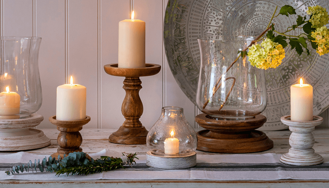 Retreat wooden candle holders